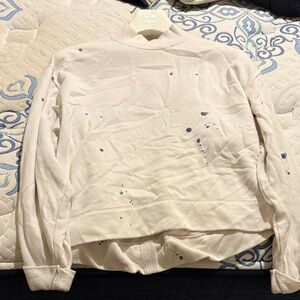 Men's Cream Sweater with Blue Accents